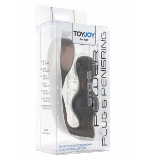 STIMOLATORE PROSTATA PLUG ANALE POWER PLUG & PENISRING Smoke