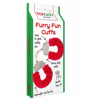 Manette in peluche color rosso,per giochi erotici