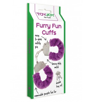 Manette in peluche color viola,per giochi erotici