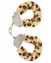 Manette in peluche color leopardo,per giochi erotici
