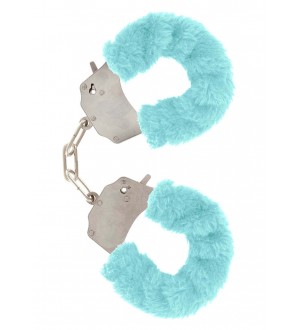 Manette in peluche color azzurro,per giochi erotici