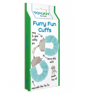 Manette in peluche color azzurro,per giochi erotici