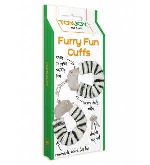Manette in peluche color zebra,per giochi erotici