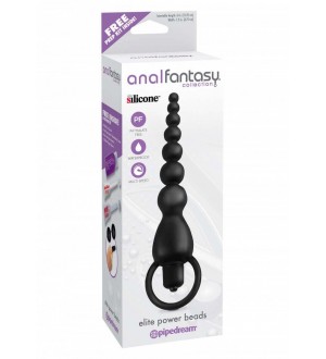 Vibratore Anale VIBRATING SILICONE ANAL BEADS BLACK