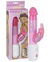 VIBRATORE 'SPARKLING CLEAR RABBIT' CON STIMOLATORE CLITORIDE