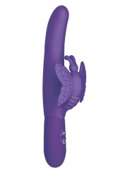 VIBRATORE RABBIT VIOLA 10 FUNZ ONDEGGIAMENTO FARFALLA PURPLE