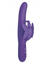 VIBRATORE RABBIT VIOLA 10 FUNZ ONDEGGIAMENTO FARFALLA PURPLE