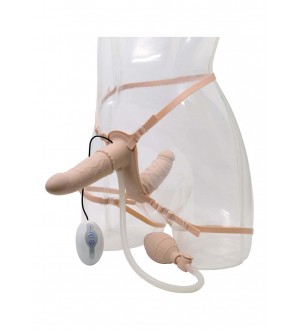 Strap-On Doppio Gonfiabile Con Vibrazione Col. Carne