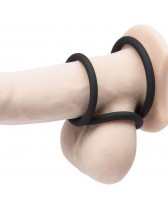 Tris di Anelli Fallici in Silicone Nero_Bianco-Carne