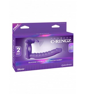 ANELLO CON VIBRATORE RABBIT E ANALE Double Delight