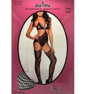 Bodystocking Nero semi aperto