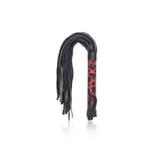 FRUSTA NER CON MANICO LEOPARDATO ROSSO
