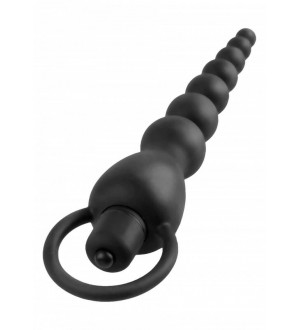 Vibratore Anale VIBRATING SILICONE ANAL BEADS BLACK