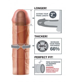 Mega Estensione Pene Fantasy X-Tensions Colore Caramello Brown