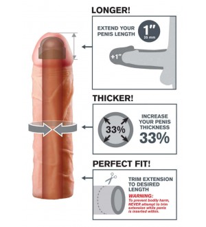 Mega Estensione Pene Fantasy X-Tensions Colore Caramello Brown