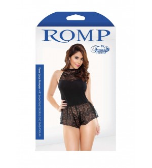 Body sexy ROMPER WITH SNAP CLOSURE BLACK